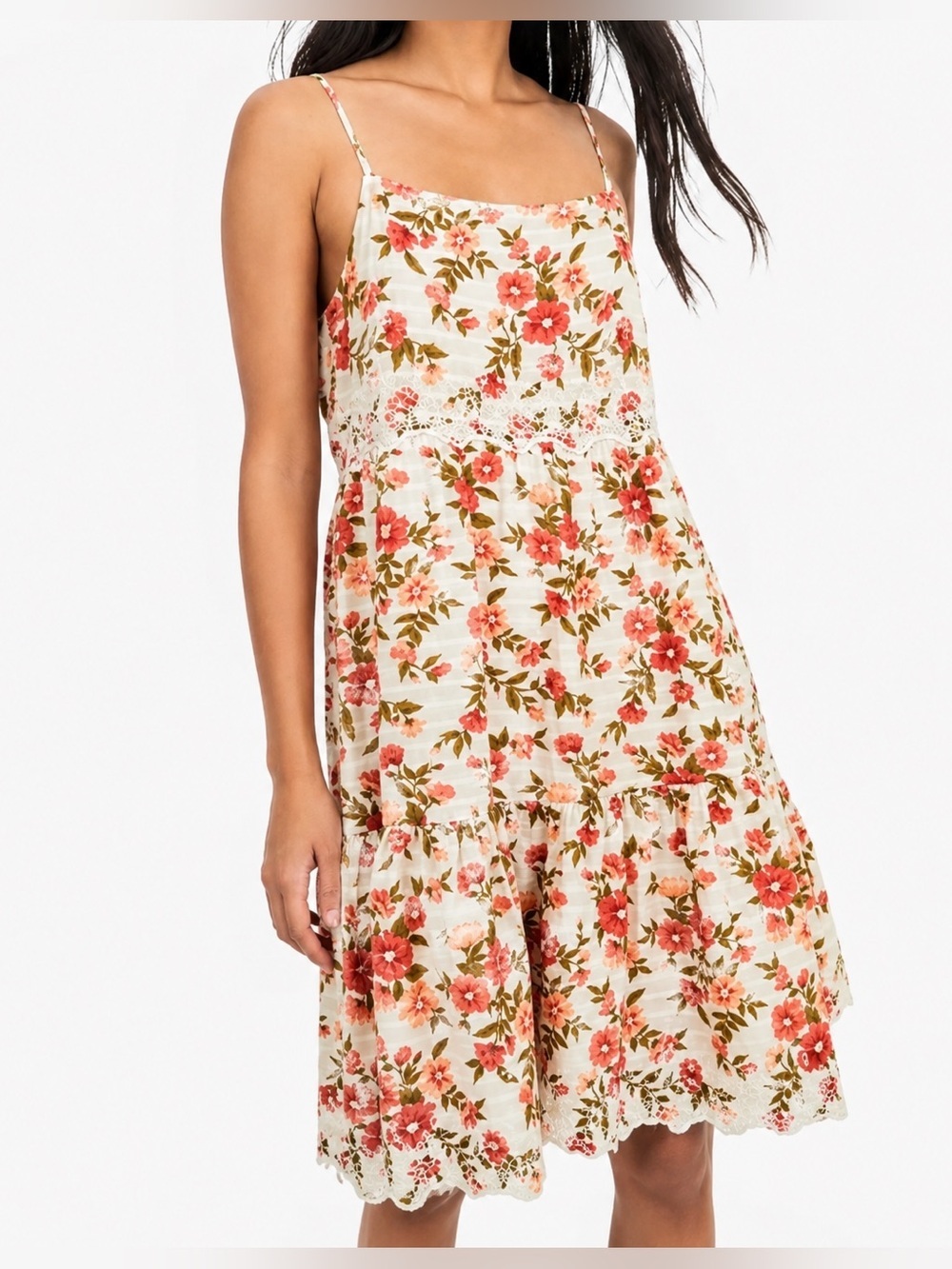 American Eagle embroidered floral spaghetti strap dress, medium